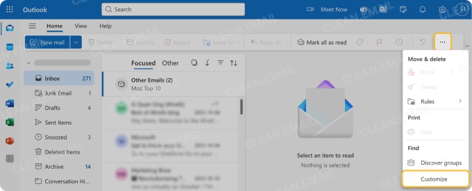 How to Add Snooze to Quick Actions in Outlook on Web