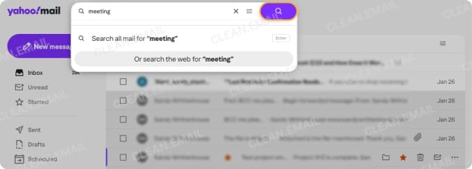 Search Gmail by entering a keyword in the search bar
