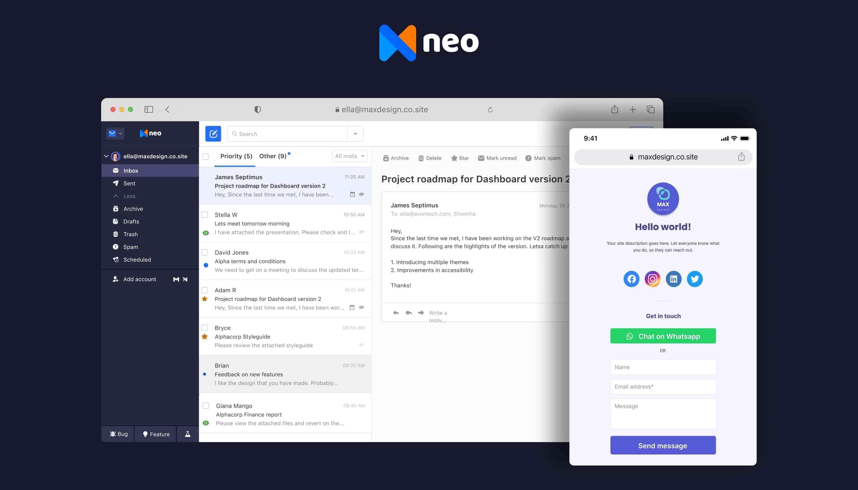 Neo mejor proveedor de correo electrónico privado gratis