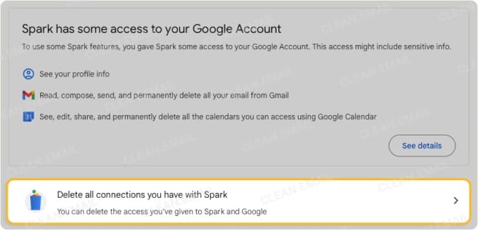 Remove all app and service connections from your Google Account