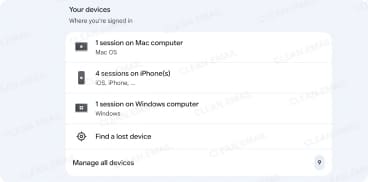 View signed-in devices and their session details in your Google Account