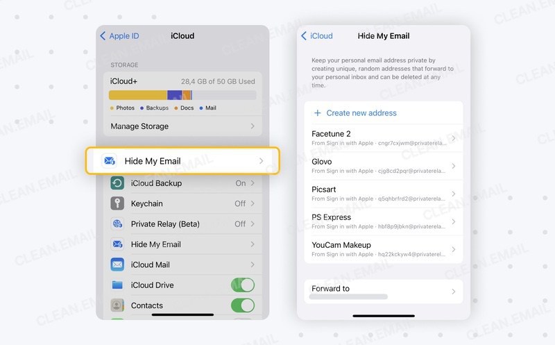 Remove or hide your email on iPhone