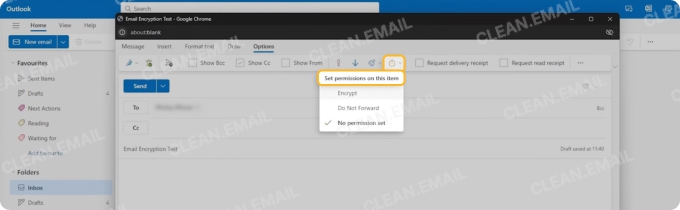 How to send a secure email and attachment in Outlook
