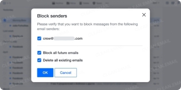 Block or delete emails from specific senders