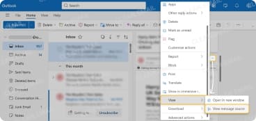 How to check for email spoofing in Outlook
