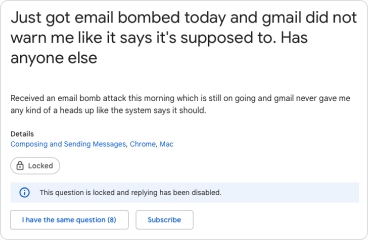 Prevent spam, phishing, and subscription bombing attacks on your email