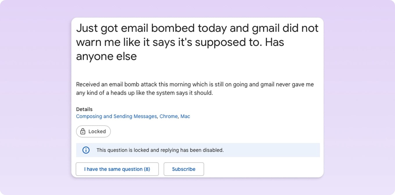 Prevent spam, phishing, and subscription bombing attacks on your email
