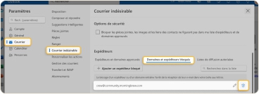 Comment débloquer des adresses dans Outlook