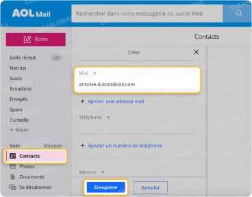 Comment mettre une adresse email sur liste blanche dans AOL