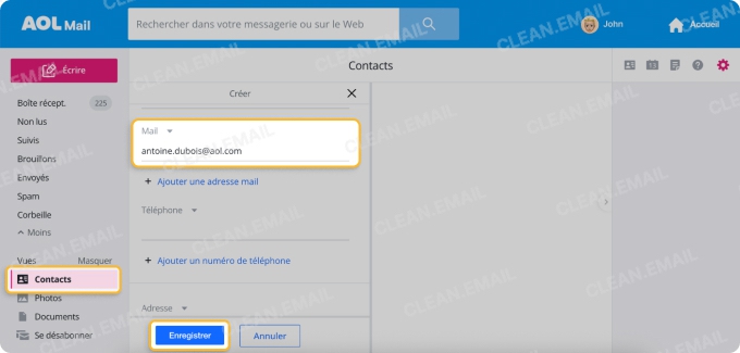 Comment mettre une adresse email sur liste blanche dans AOL