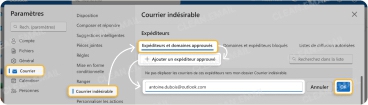 Comment mettre un email sur liste blanche dans Outlook