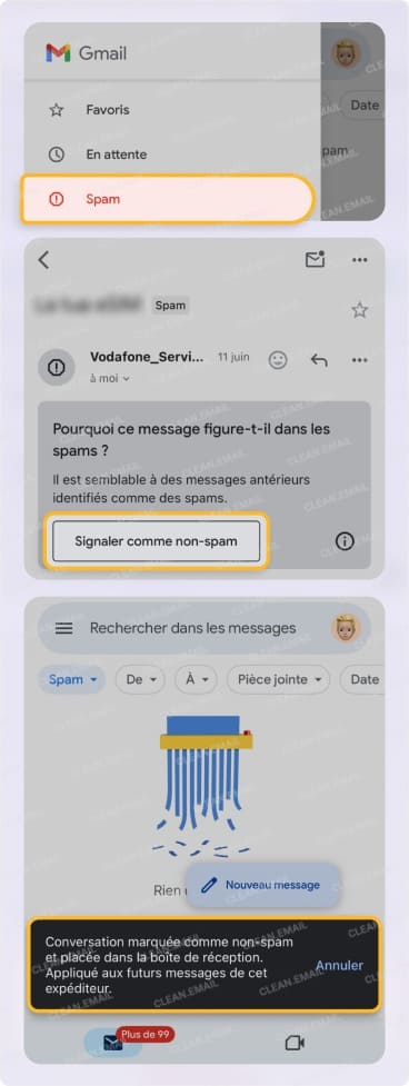 Mettre un expéditeur sur liste blanche via l’application mobile Gmail