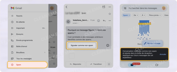 Mettre un expéditeur sur liste blanche via l’application mobile Gmail