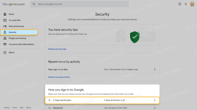 How to create a Gmail app password