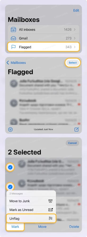 How to Unflag All Emails on iPhone Manually