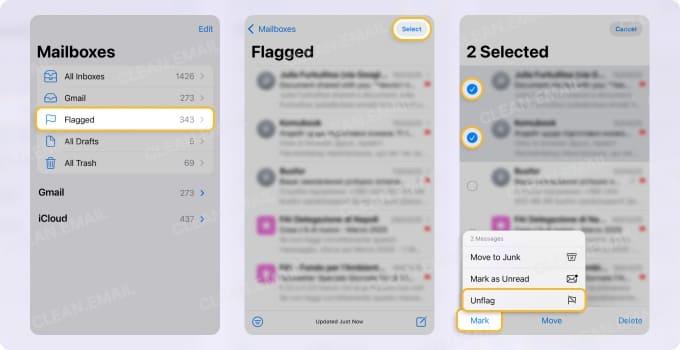 How to Unflag All Emails on iPhone Manually