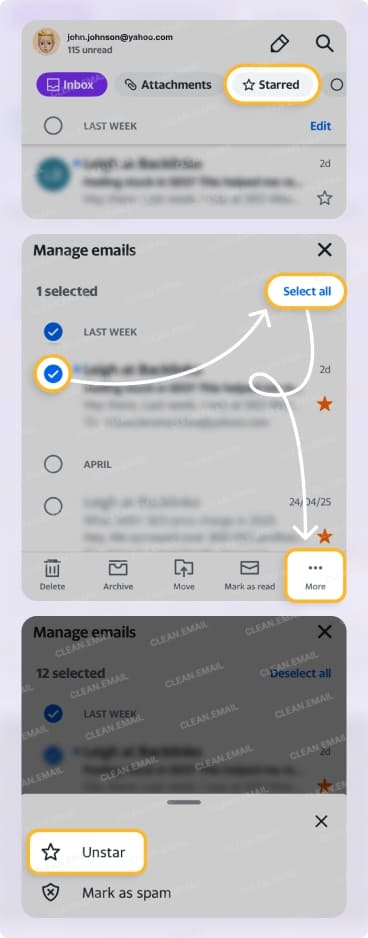 How to Unflag Multiple Emails on iPhone in Yahoo Mail