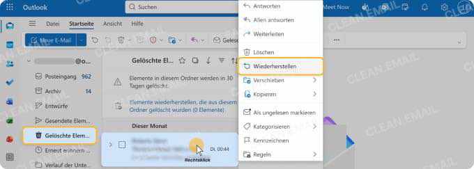 So finden Sie eine E-Mail in einem verdächtigen Ordner