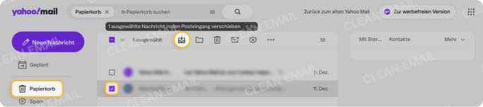 So stellen Sie gelöschte E-Mails in Yahoo wieder her