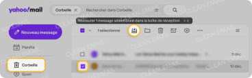 Pour récupérer des e-mails manquants dans Yahoo s'ils ont été supprimés