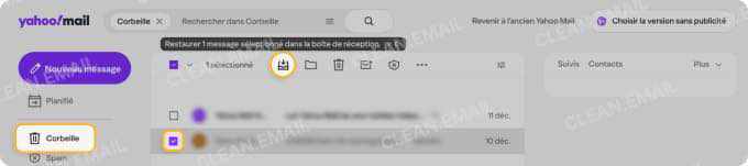Pour récupérer des e-mails manquants dans Yahoo s'ils ont été supprimés