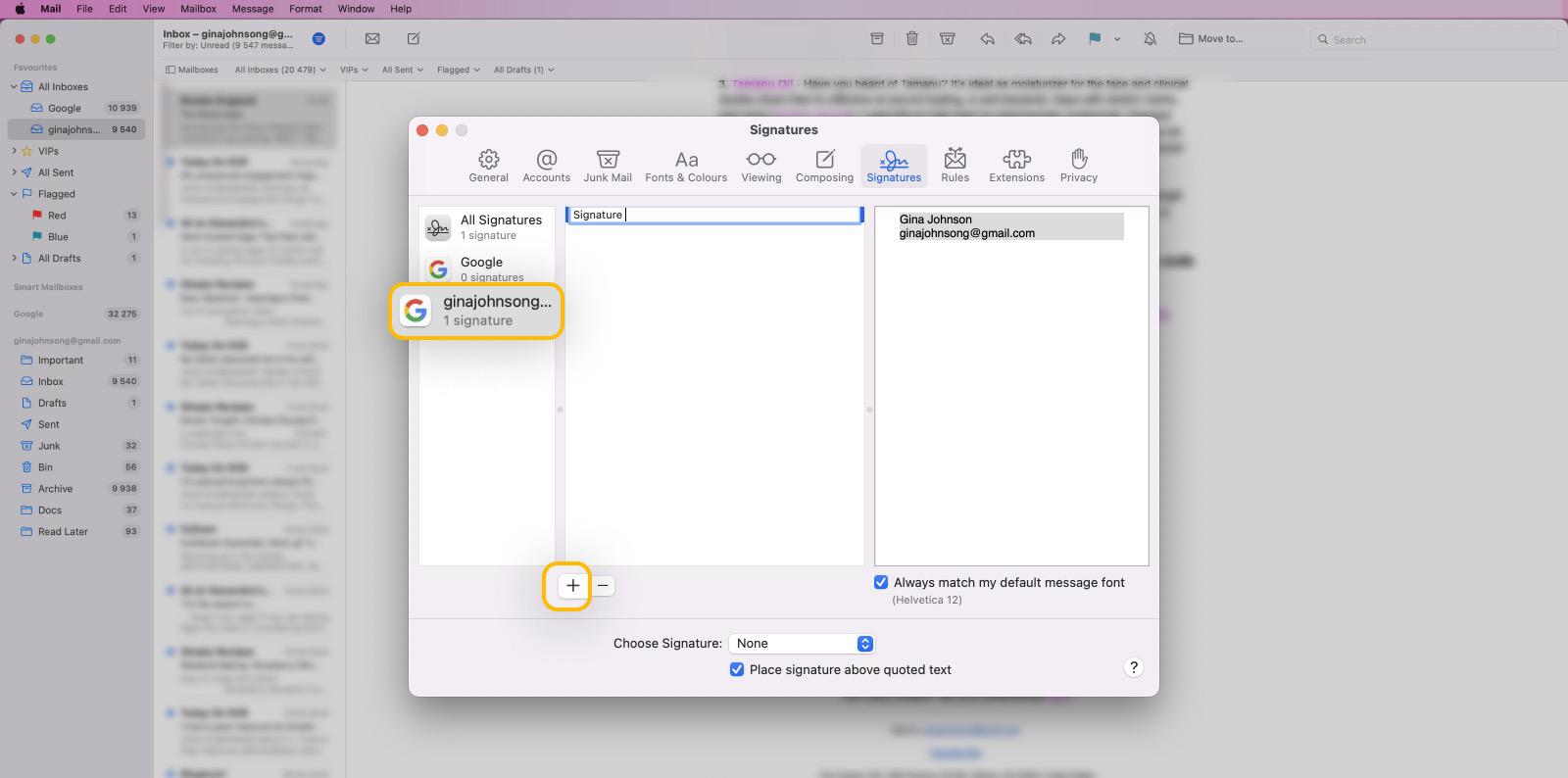 how to add signature in mac mail