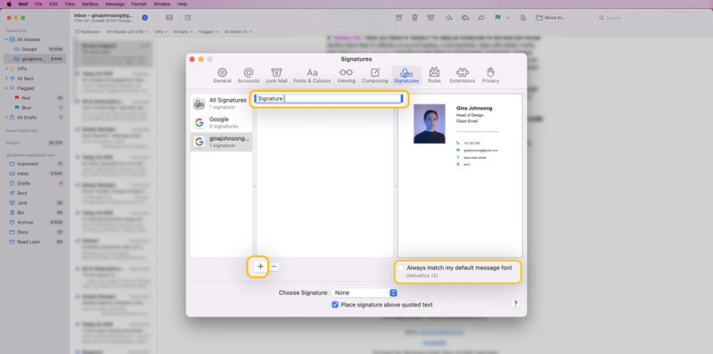 how to add signature in apple mail