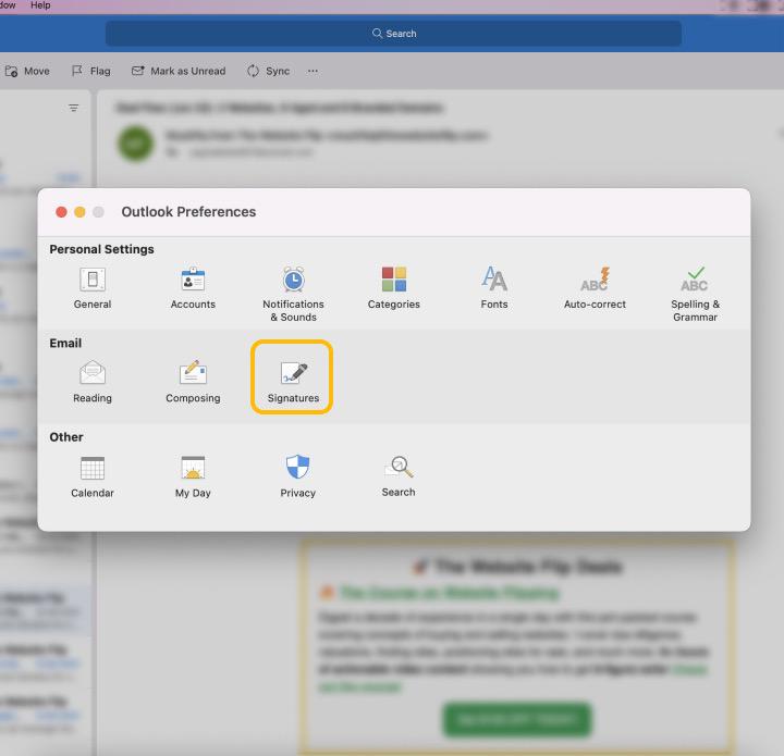 how to change email signature in outlook mac