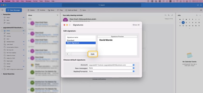 Edit the newly created sig