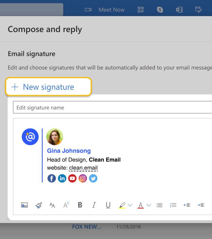 creating html email signature outlook