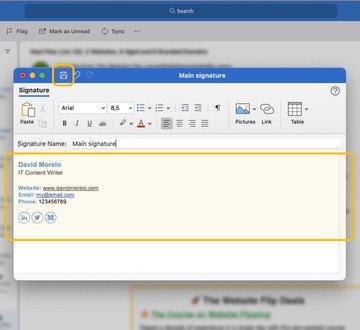 Add Outlook HTML or plain text signature