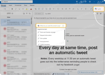Microsoft Copilot for Outlook email summaries and reply drafting