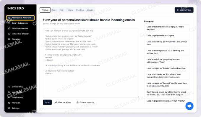 Inbox Zero for scanning emails for subscriptions, old messages, and spam