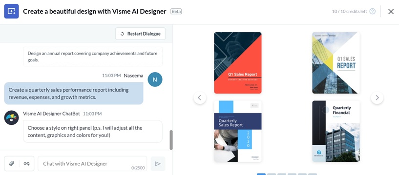 Visme is an all-in-one cloud based platform