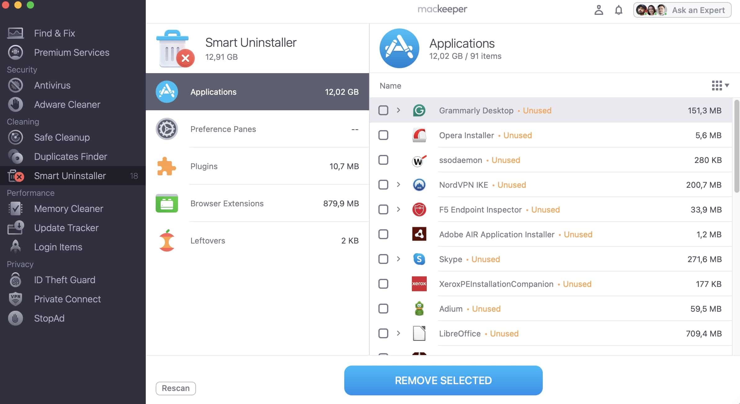 MacKeeper cleaning app for Mac combines both cleaning and security features