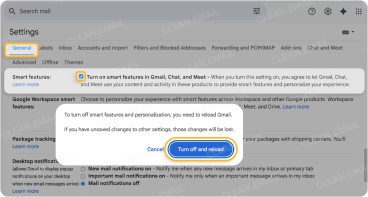 How to disable the smart feature on the web