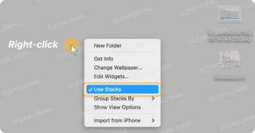 macOS Stacks feature for quick desktop organization