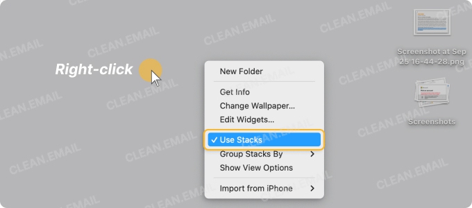 macOS Stacks feature for quick desktop organization