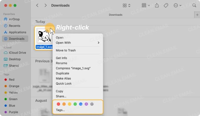 Tags on macOS work like email flags for quick file access