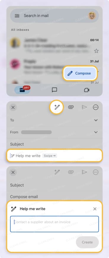 Start an email from scratch