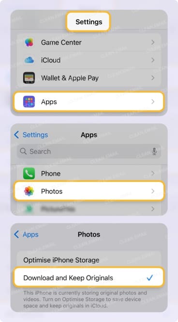 Turn Off Optimize Storage for Photos on iPhone
