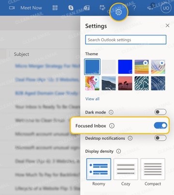 Outlook may split email into Focused and Other tabs, so some messages may appear separated