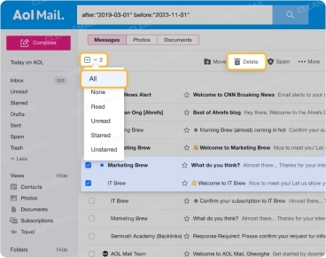 Bulk delete to tackle the biggest clutter