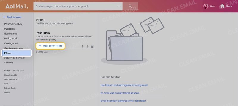 Click Add new filters to create a filter