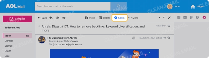 Select Spam to direct future messages to your Spam folder