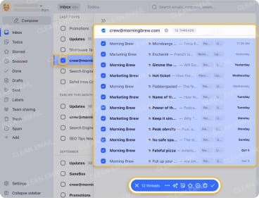 Shortwave bundles grouping related emails for bulk actions