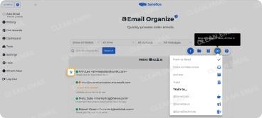 Train SaneBox by moving misfiled emails to adjust sorting
