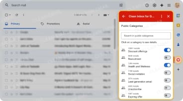 One-click filter categories for unwanted emails