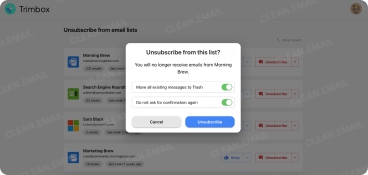Bulk delete emails from a sender after unsubscribing