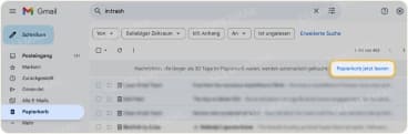 Für Nachrichten im Papierkorb